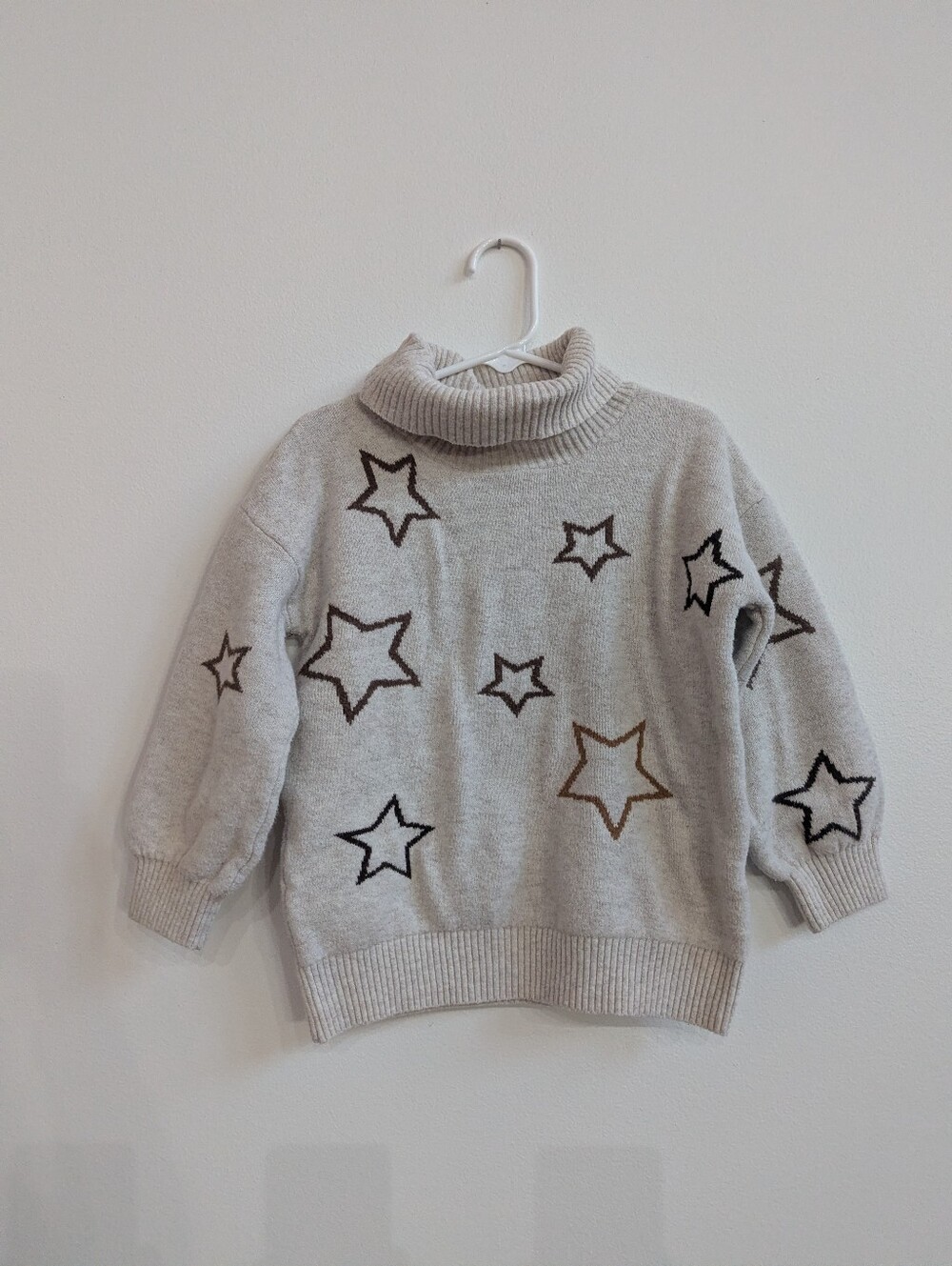 Baby Gap Turtleneck Sweater 4T Tan Brown Stars Cozy
